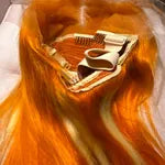 🍊✨ 16” Orange-Blonde Golden Wig – Straight | 13x4 Frontal | 200% Density