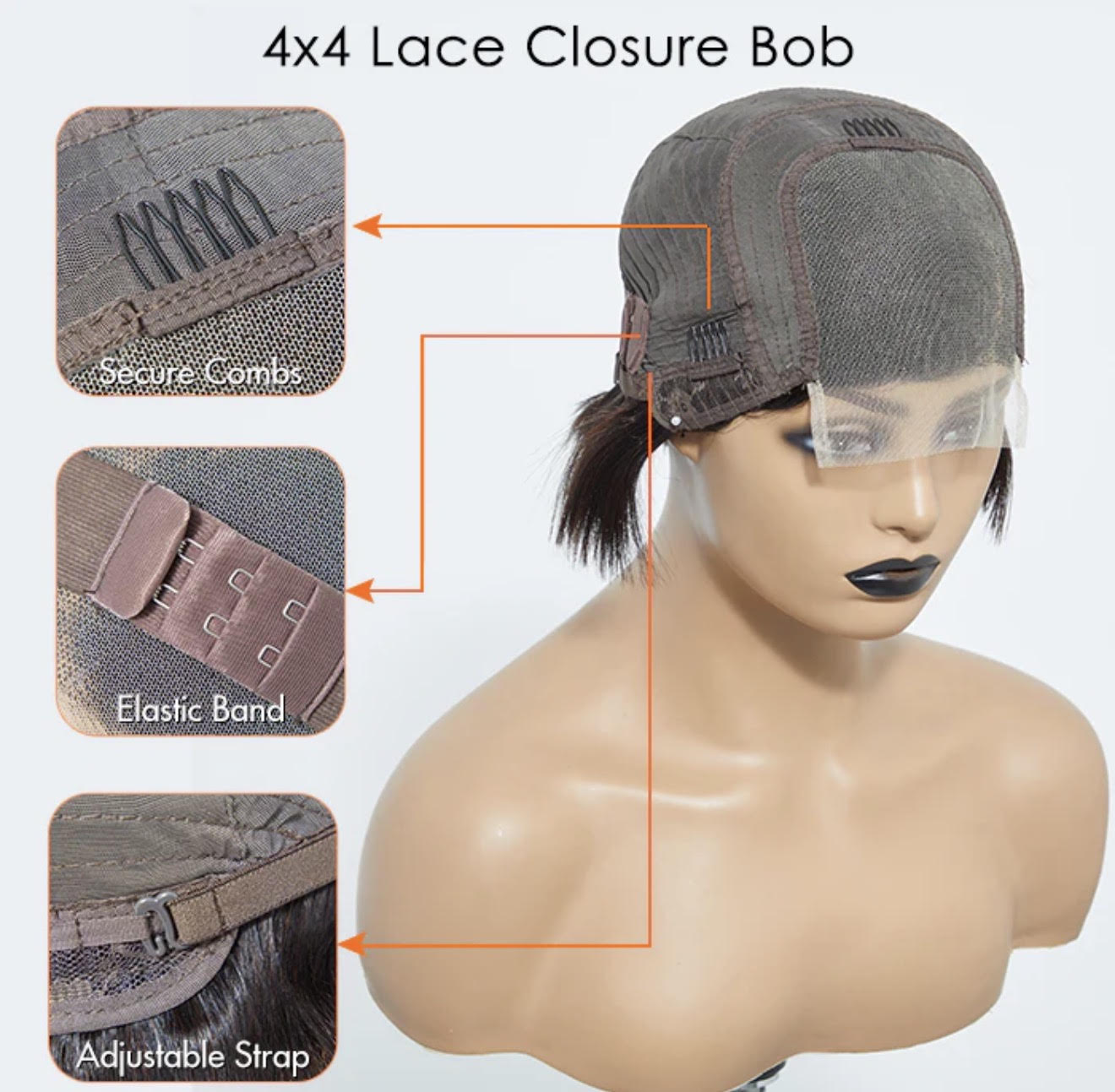 💇‍♀️ 8-Inch Straight Bob – 4x4 Lace Closure (Side Part)